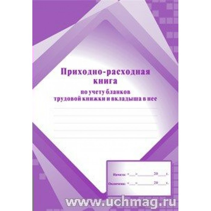 Приходно - расходная книга по учету бланков трудовой книжки и вкладыша в нее. КЖ-484. - фото 552818