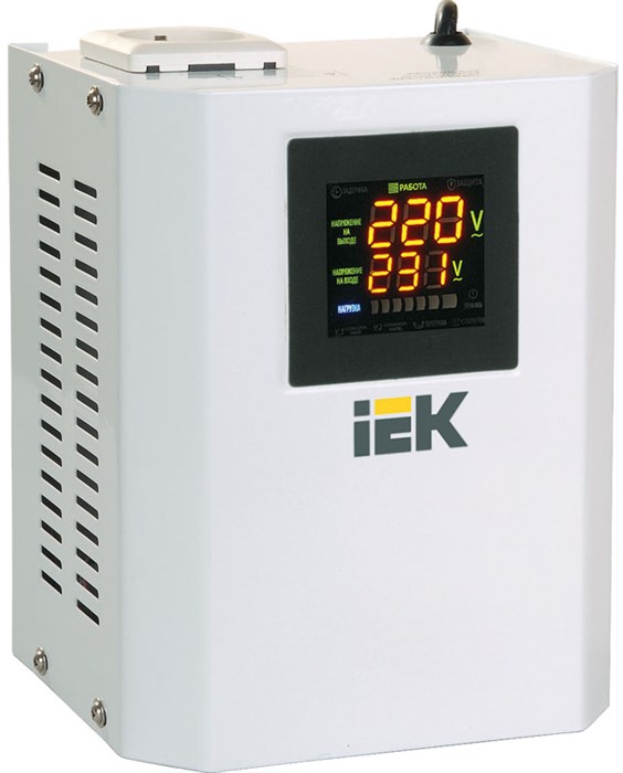 Стабилизатор напряжения однофазный, релейный, 500ВА, Uвх=140-270В, точность +/- 6%, навесной, (для к IVS24-1-00500 IEK (ИЭК) IEK (ИЭК) - фото 563421