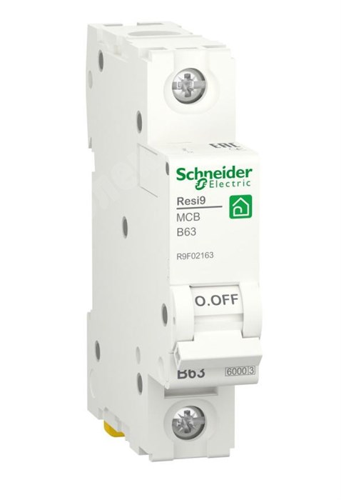 Автоматический выключатель 1-пол. 63А тип B 6кА серия RESI9 R9F02163 Schneider Electric Schneider Electric XRSR9F02163 - фото 567624