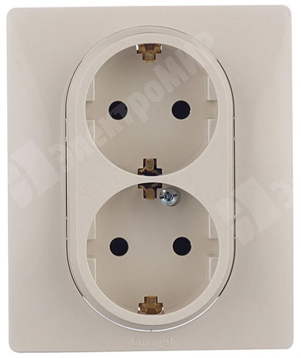 Розетка 2x2P+E 16А в сборе слоновая кость Etika 672323 Legrand Legrand XRS672323 - фото 573127