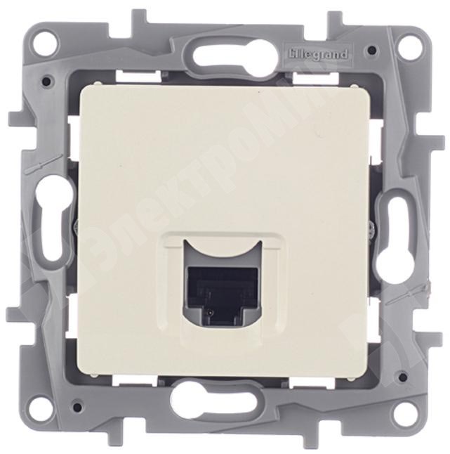 Розетка компьютерная RJ45 кат.5e слоновая кость Etika 672341 Legrand Legrand XRS672341 - фото 573153