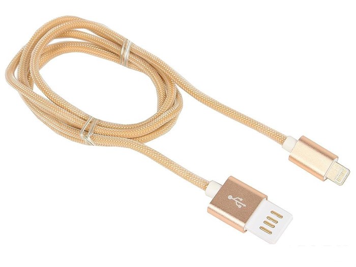 Кабель USB 2.0 Cablexpert CCB-ApUSBgd1m, AM/Lightning 8P, 1м, мультиразъем USB A, армированная оплет CCB-ApUSBgd1m Gembird Gembird XRSCCB-ApUSBgd1m - фото 575755