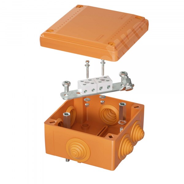 Коробка пластиковая FS с кабельными вводами и клеммниками, IP55,100х100х50мм, 4р, 450V,6A, 4мм.кв HF FSB11404 DKC (ДКС) DKC (ДКС) - фото 578372