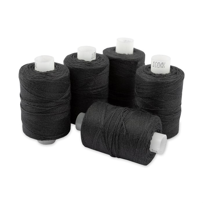 Швейные нитки (армированные) 100 ЛХ 200 м черный 5 шт №6818 (103) - фото 610386