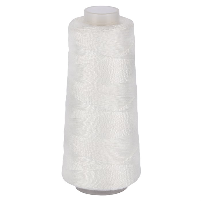 Швейные нитки (армированные) 200 ЛХ 500 м белый №0101 на пластик. конусе - фото 610420