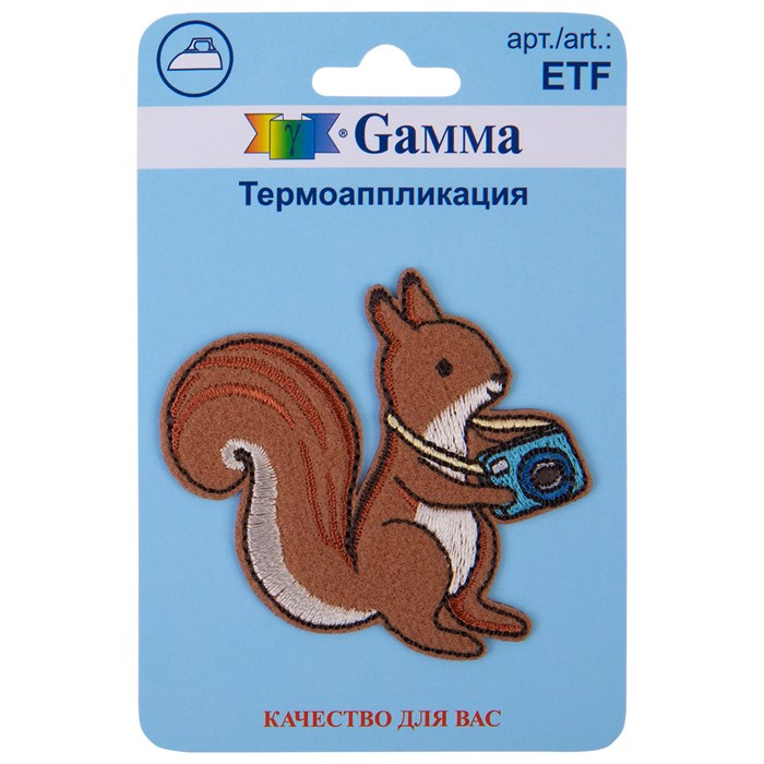 "Gamma" ETF Термоаппликация № 03 1 шт 01-338 Белка-фотограф 5.6 х 5.7 см XG85605182164 - фото 640974