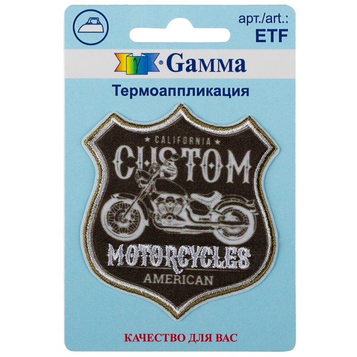 "Gamma" ETF Термоаппликация № 03 1 шт 01-348 Мотоцикл 5.9 х 6.7 см XG89527149294 - фото 641023