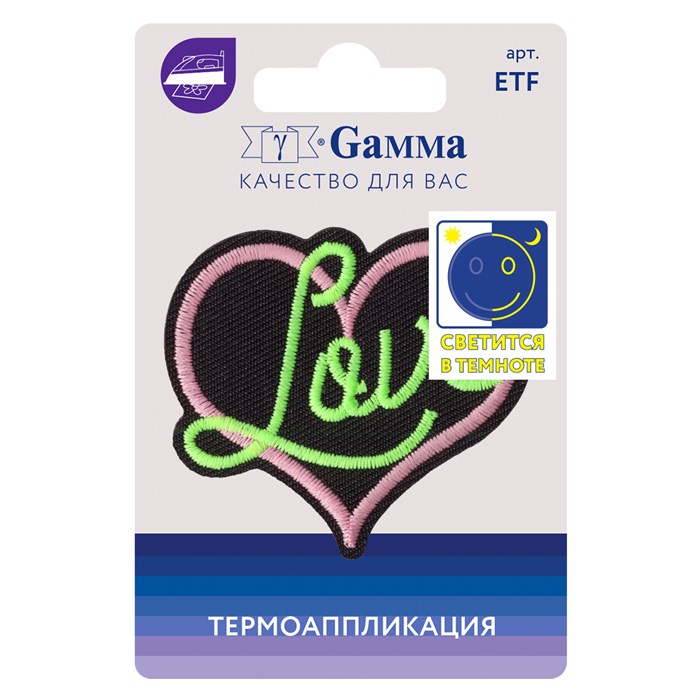 "Gamma" ETF Термоаппликация № 05 1 шт 02-511 Сердце love 5.6 х 5.1 см XG119904179444 - фото 641158