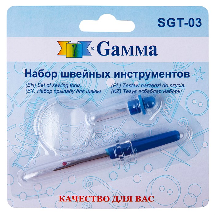 Набор для шитья "Gamma" SGT-03 Набор швейных инструментов нитковдеватель, мини-лупа, вспарыватель - фото 646997