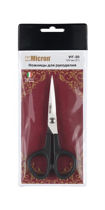 Ножницы "Micron" VIT-30 для рукоделия в чехле 125 мм . - фото 647636