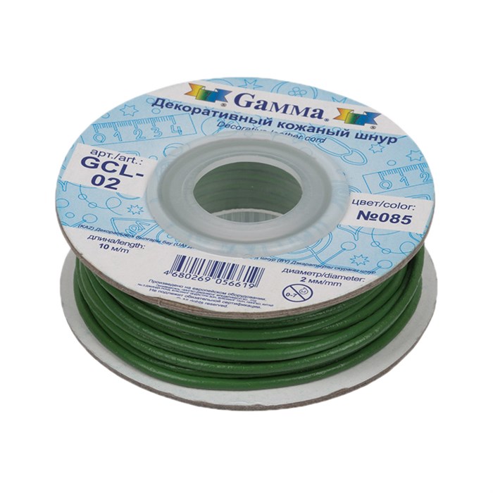 Шнур "Gamma" 2 мм GCL-02 цв. кожаный 10 м №085 зеленый - фото 649105