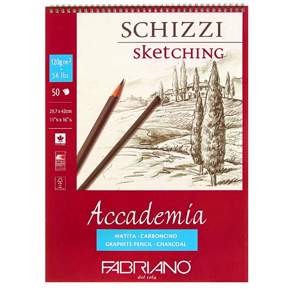 "Fabriano" Альбом для эскизов "Accademia" 120 г/м2 A3 29.7 х 42 см на спирали 5 х 50 л. 44122942 XG26113875652 - фото 653844