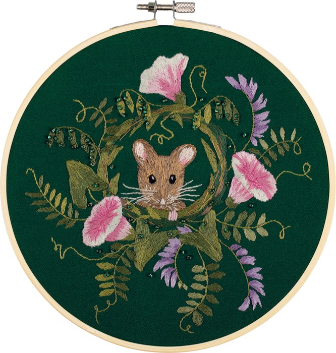 Набор для вышивания "PANNA" "Живая картина" JK-2232 "Мышонок в горошке" 18 х 18 см - фото 663261