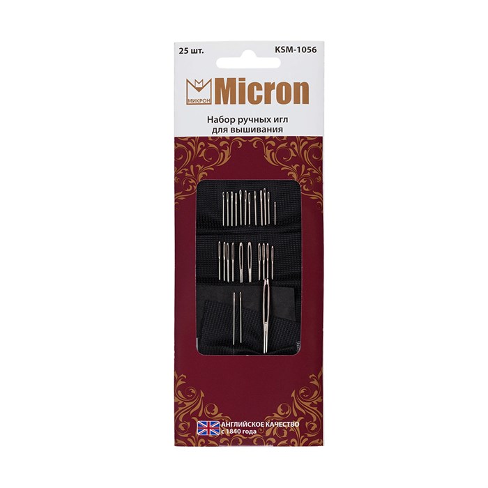 Иглы для шитья ручные "Micron" KSM-1056 набор для вышивания 25 шт. в блистере . XG28028923292 - фото 670980