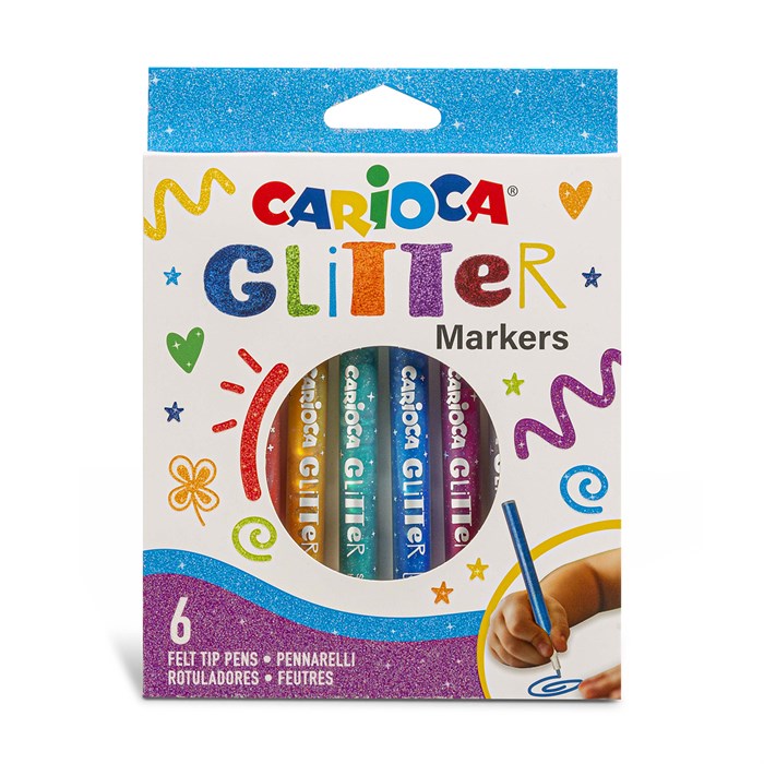 "Carioca" Набор маркеров с блестками Glitter, в упаковке 6 цв. 6 шт. перо круглое 42190 XG98819064224 - фото 679836