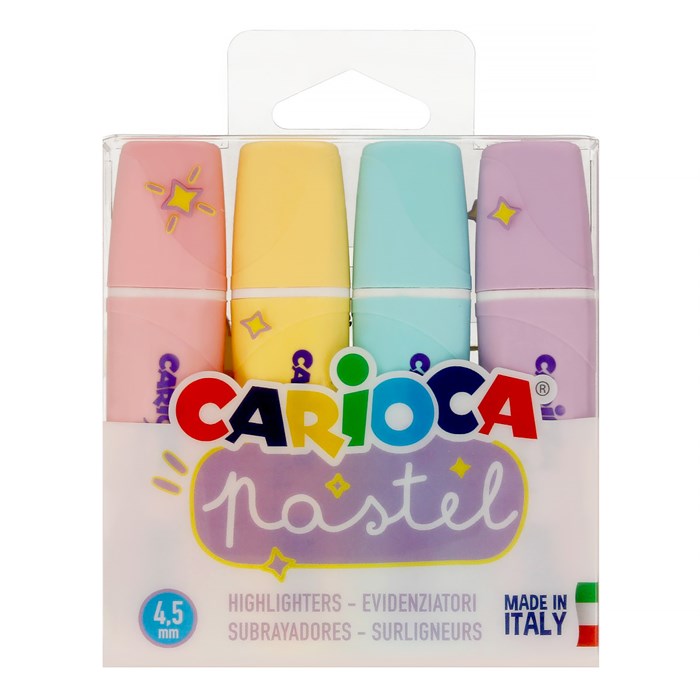 "Carioca" Набор текстовыделителей "Pastel" 2 мм 4 цв. 4 шт. перо круглое 43167 - фото 679837