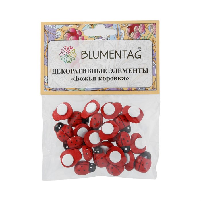 "Blumentag" WLBF-01 Декоративные элементы 5 х 24 шт. 1.5 см "Божья коровка"/красный XG26640598352 - фото 696868