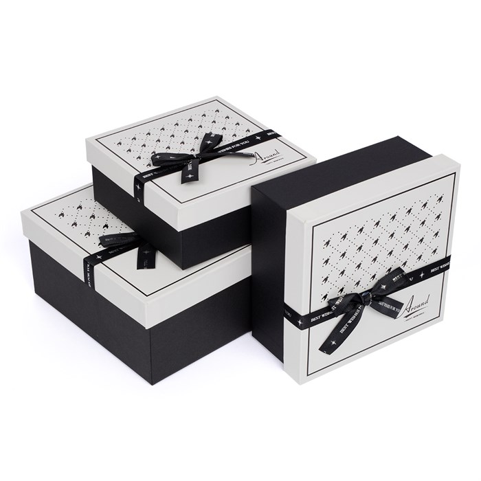 "Stilerra" YBOX-S15-3 Набор подарочных коробок 3 в 1 15 х 15 х 6.5 - 19 х 19 х 9.5 см - фото 701389