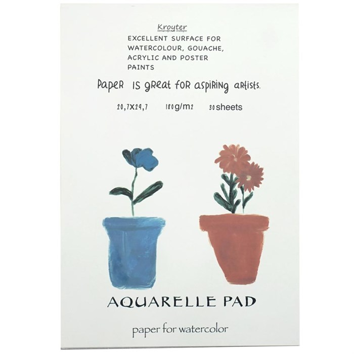 Альбом для рисования акв.Kroyter 30л А4,склейка,бл.180г,тв.подл,Проф 64614 1535222 - фото 716799