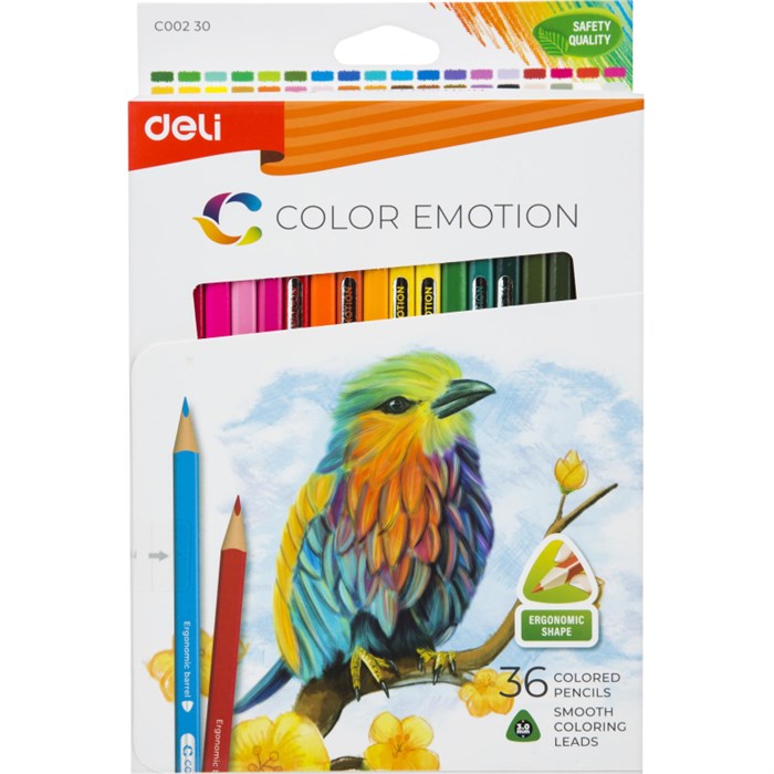 Карандаши цветные Deli Color Emotion EC00230 3-гран. липа 36цв/наб 1791521 - фото 719299