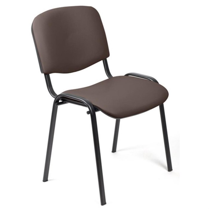 Стул UP_EChair Rio(ИЗО) чёрн, к/з коричневый Z10 - фото 720324