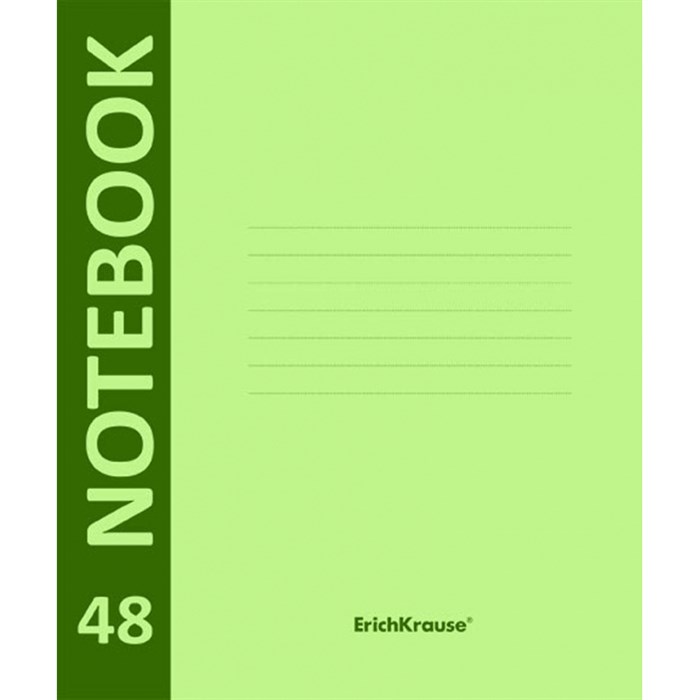 Тетрадь общая Erich Krause А5+ 48л клетк,скреп,пластикобл.Neon,зелен. 46935 1457517 - фото 731317