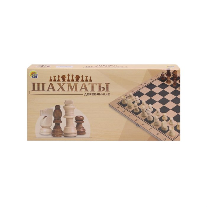 Настольная игра шахматы 24х12х3см деревянные, фигуры дерево, в кор. ИН-9460 - фото 737308