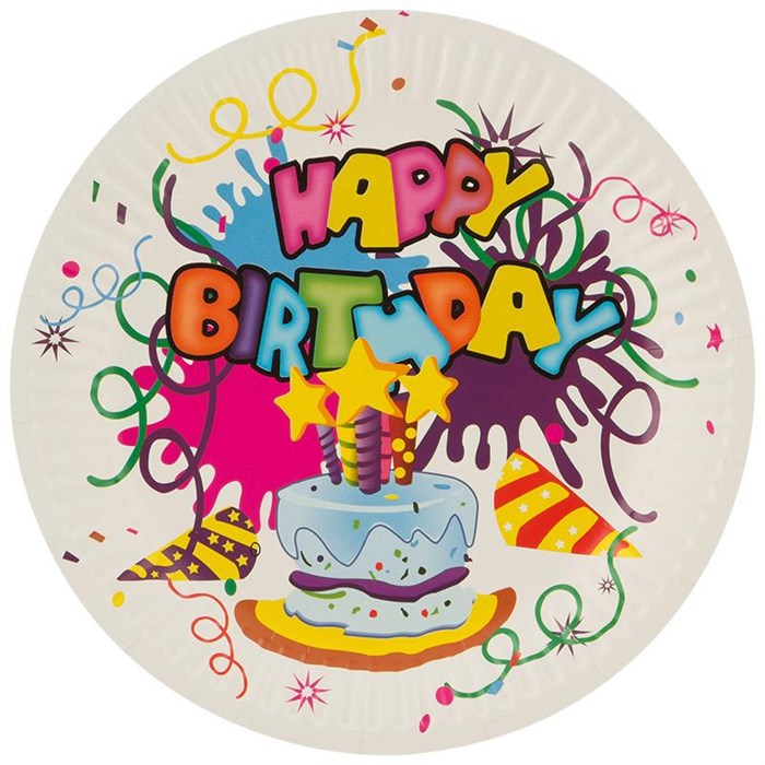 Набор бумажных тарелок Happy Birthday Волшебная страна 18 см, 6 шт, 007148 - фото 737423