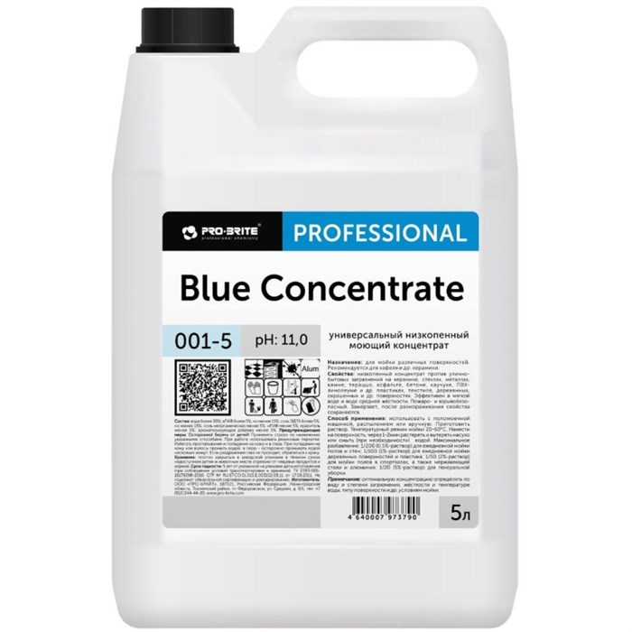 Профхим д/руч.мытья пола щел д/керам.плитки Pro-Brite/Blue Concentrate,5л 605800 - фото 739023