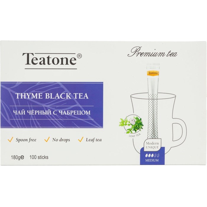 Чай Аромат чабреца TEATONE черный в металл.стике, 100шт/уп. 198 - фото 739787
