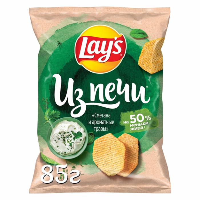 Чипсы Lays из печи сметана и ароматные травы, 85г 1687292 - фото 740572