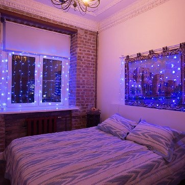 Гирлянда светодиодная Занавес 1,5x1 м, 96 LED, мерцание, Синий,  235-023 - фото 745071