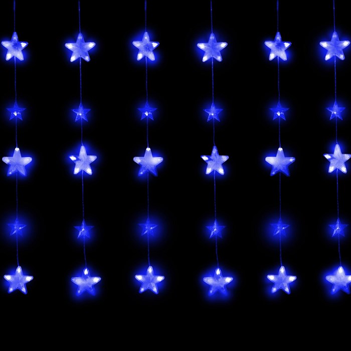 Электрогирлянда Бахрома 2.4x0.9 м Звездочки,IP20,186LED,синее,8 реж 4356975 - фото 747872