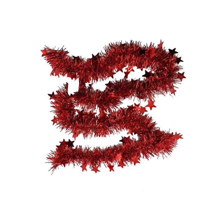 Мишура новогодняя, 2м, диаметр 9 см, цвет: красный/серебро HD-CT010 - фото 748195