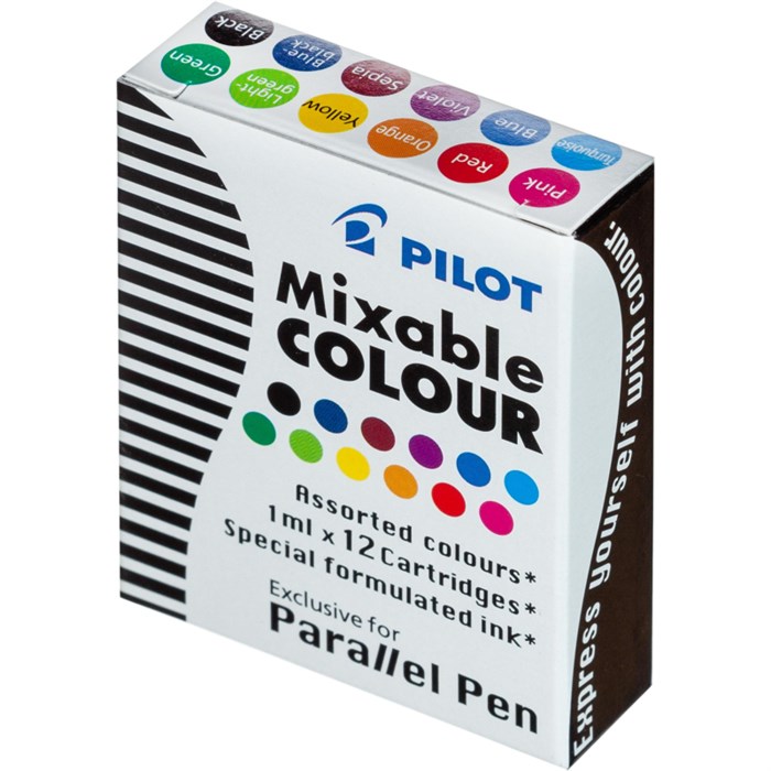 Чернила Чернильный картридж PILOT Parallel Pen 12 цветов 12 шт/уп IC-P3-AST - фото 753878