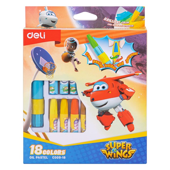 Пастель масляная Deli  Super Wings набор 18 цветов  EC009-18 1699714 - фото 756698