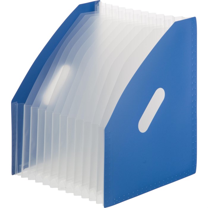 Накопитель вертикальный Attache расширяемый A4, 13отделений, синий, пластик - фото 760855