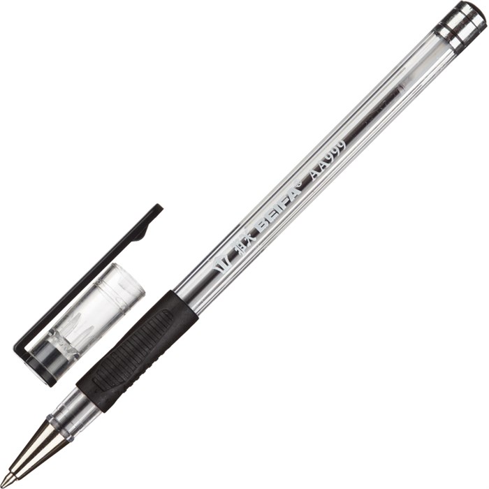 Ручка шариковая неавтомат. Beifa АА999 0,5мм черный с рез.манж.Китай - фото 761887