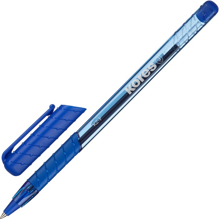 Ручка шариковая неавтомат. KORES К2 0,5мм треуг.корп,син,манж - фото 762058