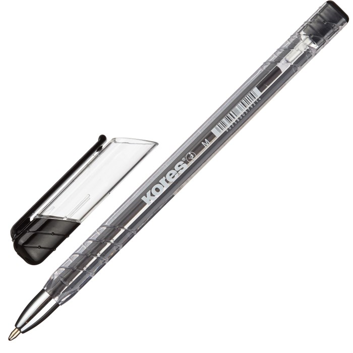 Ручка шариковая неавтомат. KORES К11 M(1мм) треуг.корп., масл, черная - фото 762315