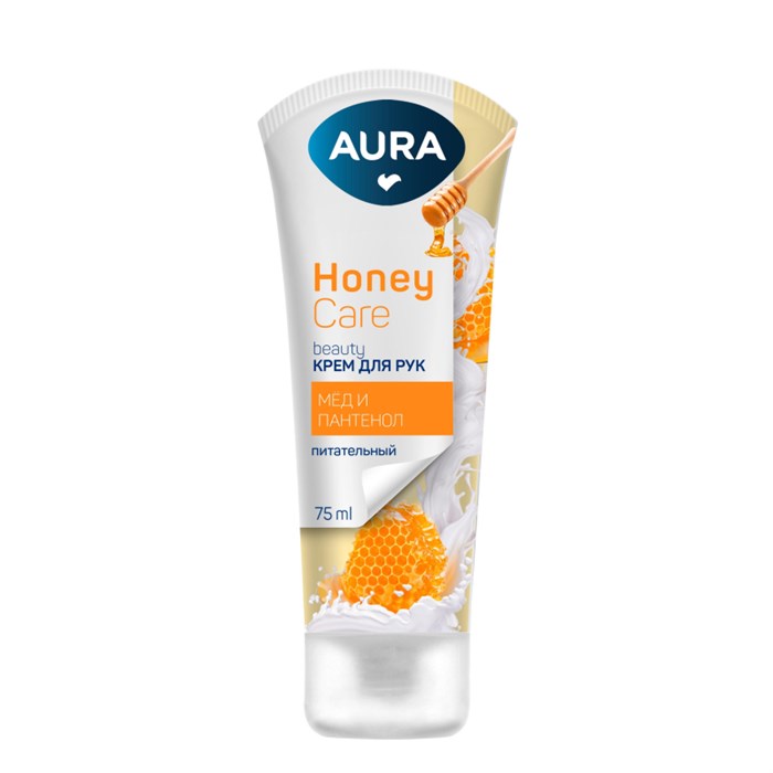 Крем для рук AURA BEAUTY с D-пантенолом и экстрактом меда  75мл. КК /24 756532 - фото 769275