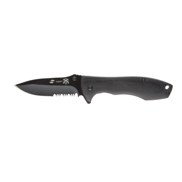 Нож складной Stinger,80 мм, (черный),сталь/дерево пакка (черный),FK-632PW - фото 774929