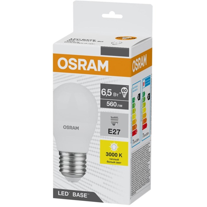 Лампа светодиодная OSRAM LBE CLB75 7,5W/830 230V E14 FS1 1894943 - фото 775774