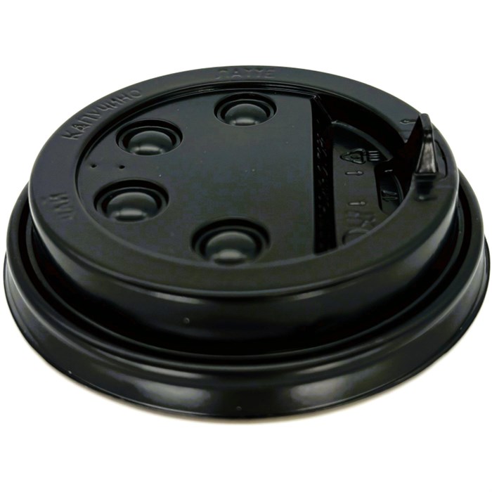 Крышка для стакана с клапаном, ПП,  D=80мм, черная.,1000шт/кор - фото 778922