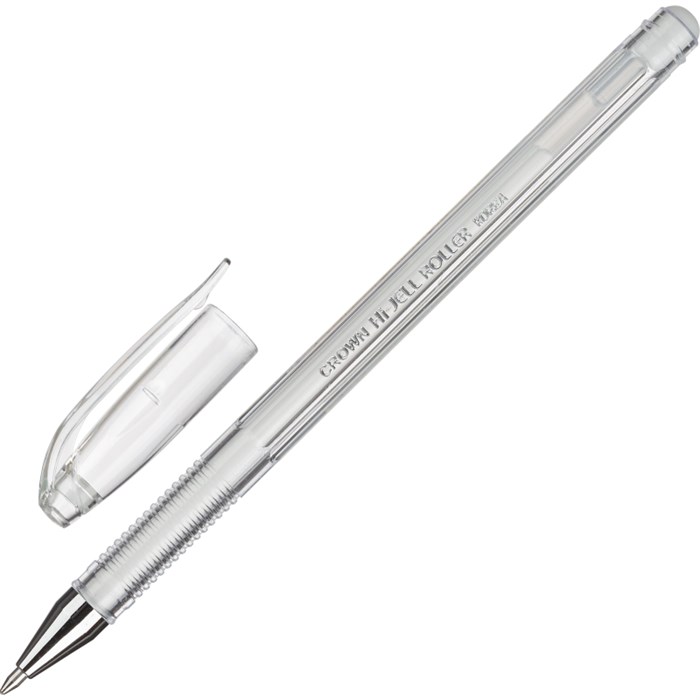 Ручка гелевая неавтомат. пастель белая CROWN, 0,7мм - фото 779893