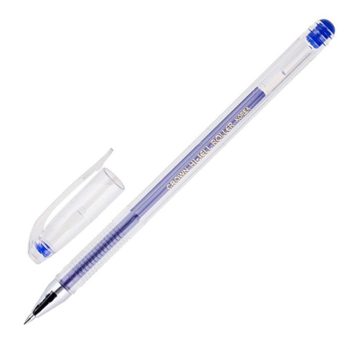 Ручка гелевая неавтомат. CROWN Hi-Jell синяя 0,5мм HJR-500B - фото 781924