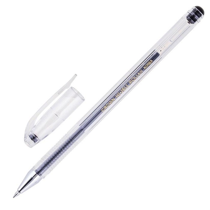 Ручка гелевая неавтомат. CROWN Hi-Jell черная 0,5мм HJR-500B - фото 781930