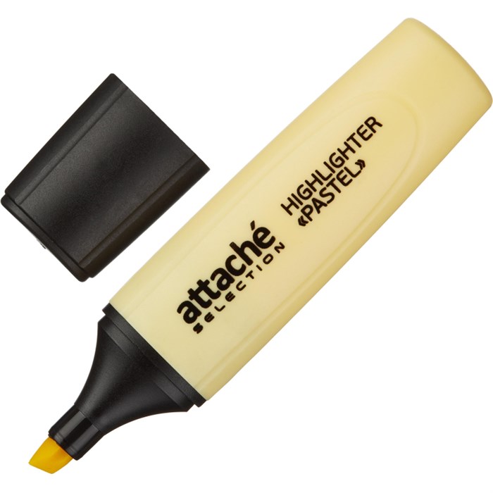 Маркер текстовыделитель Attache Selection Pastel 1-5 мм желтый - фото 787381