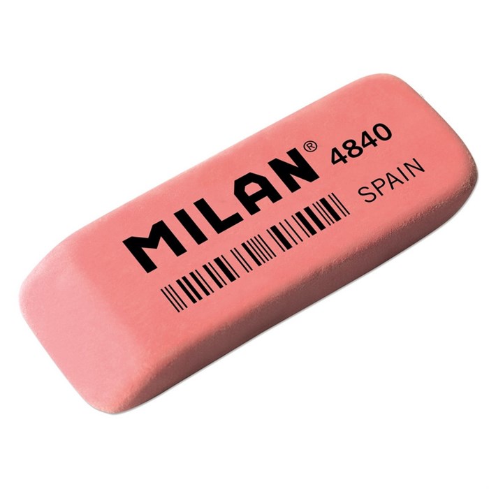 Ластик каучуковый Milan 4840, скошенной формы, розовый 973205 - фото 787765