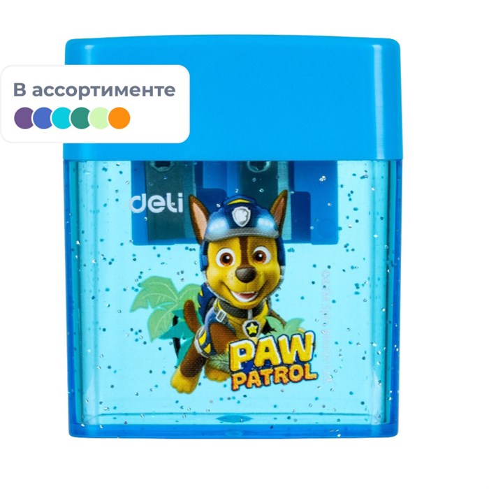 Точилка для карандашей Deli EH551 Paw Patrol 2 отв.,пластик,дисплей, в асс 1681163 - фото 790538